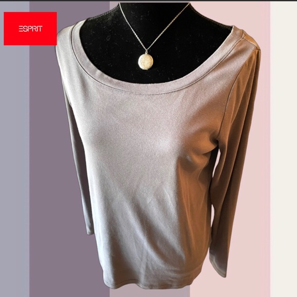 ESPRIT Long Sleeve GRAY Top SIZE XXL EUC - Picture 1 of 11